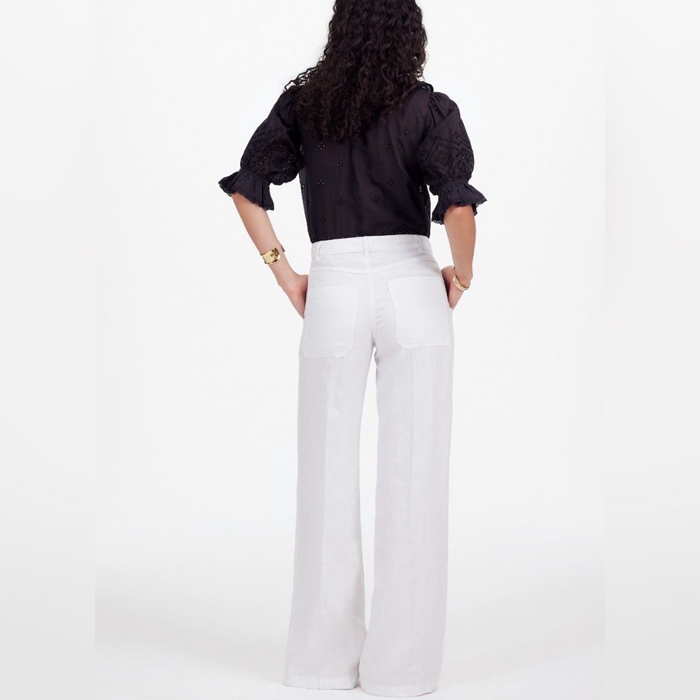 Madewell Linen Wide-Leg Pants, size 6 - Picture 4 of 7